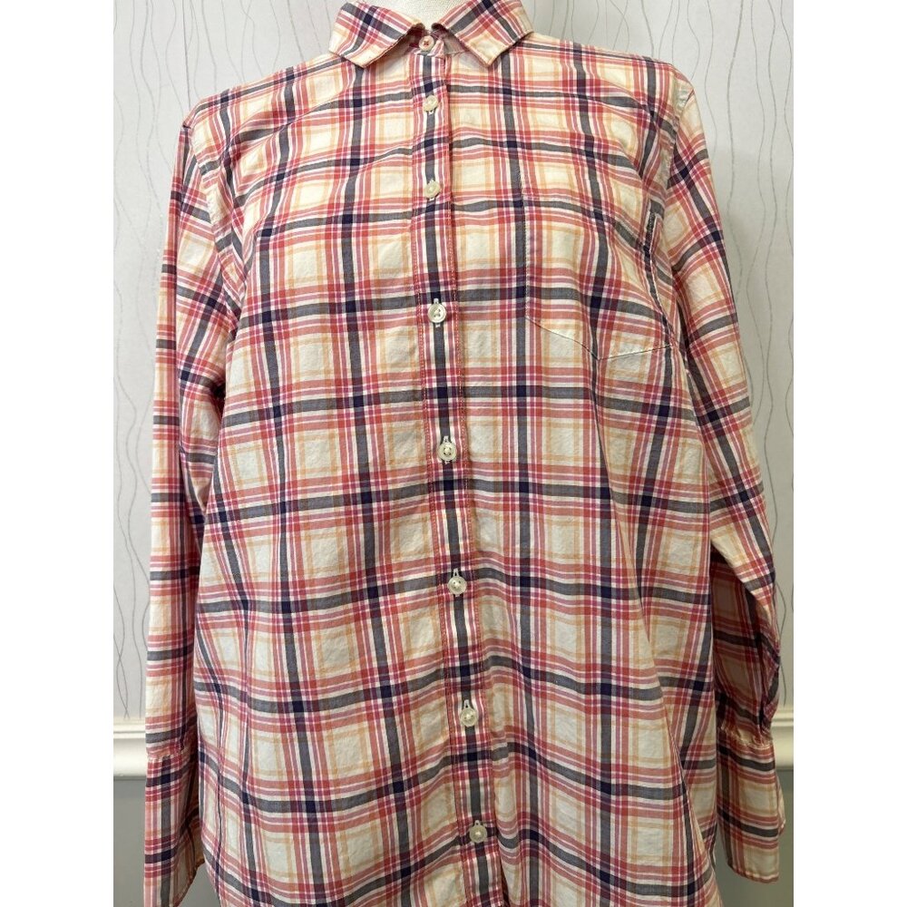 Lands’ End Women’s Plus 18W Plaid‎ Long Sleeve Button Up Shirt - Picture 2 of 11